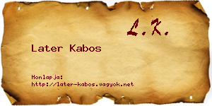 Later Kabos névjegykártya
